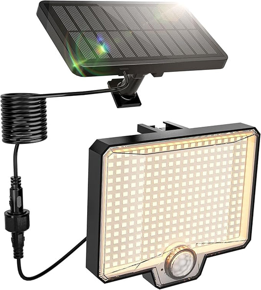 Solar Flood Lights Outdoor, 294 LED Motion Sensor Outdoor Lights, IP67 Waterproof Solar Flood Light for Outside, 3000LM Angle Adjustable Security Spot Lights for Porch Patio Yard Garage, 1 Pack 4000K