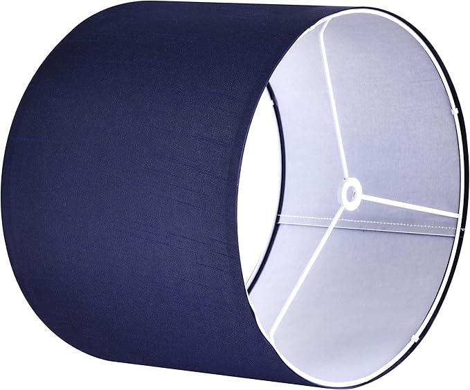 GO&SO Lamp Shade Set of 1 Large Blue, 16"×16×10 Inch Spider Fitter,Replacement Lampshade for Floor Lamps,Simple Assembly (Harp and Finials Not Included),Natural Shade for Side Table Lamps Bedroom