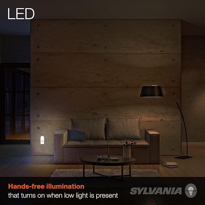LEDVANCE Sylvania LED Mini Automatic Plug-in Night Light with Sensor, Motion Activated, Dusk to Dawn, Warm White, Plug-in Type - 2 Pack (64988)