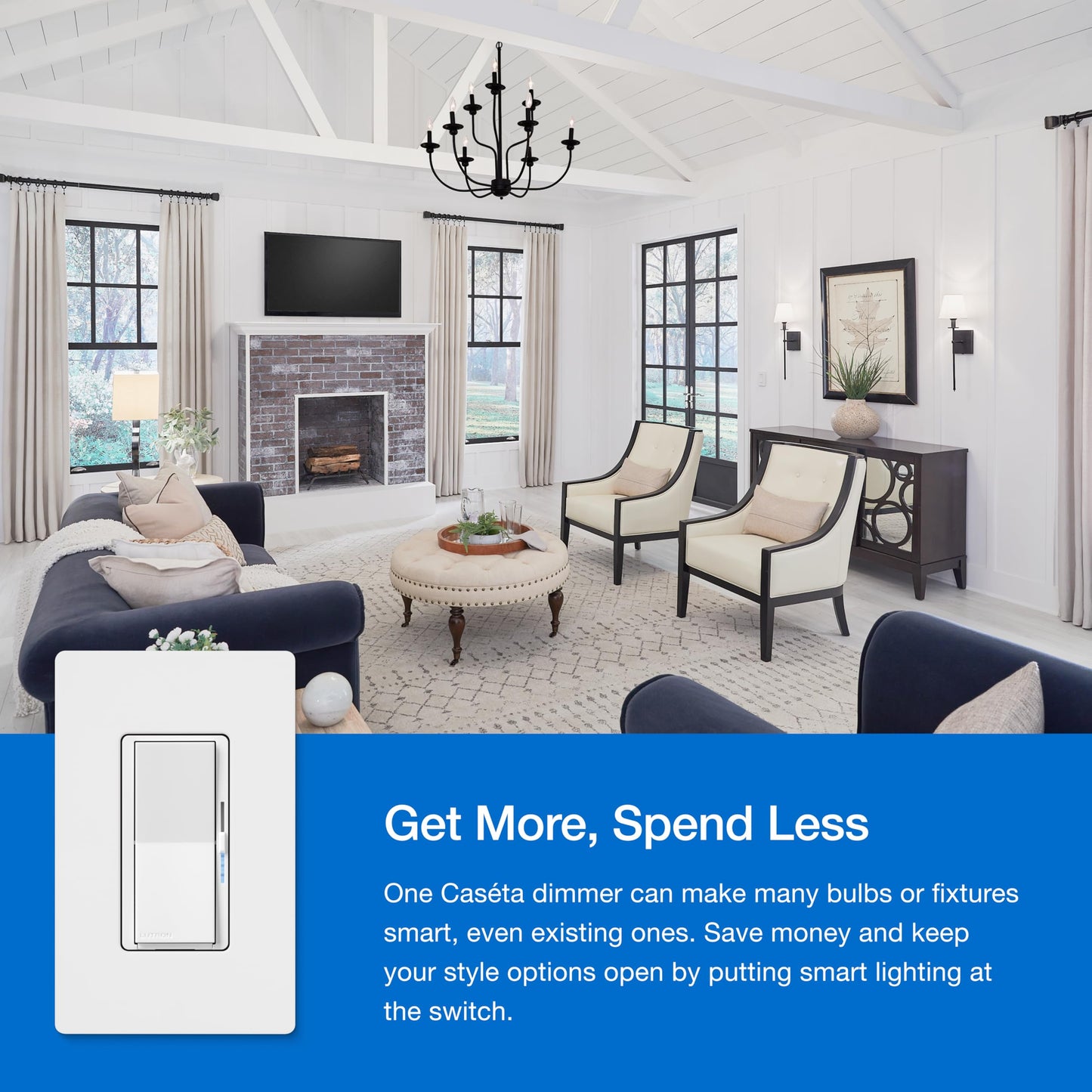 Caseta 3 Way Smart Dimmer Kit; Diva Dimmer & Paddle Wireless Remote