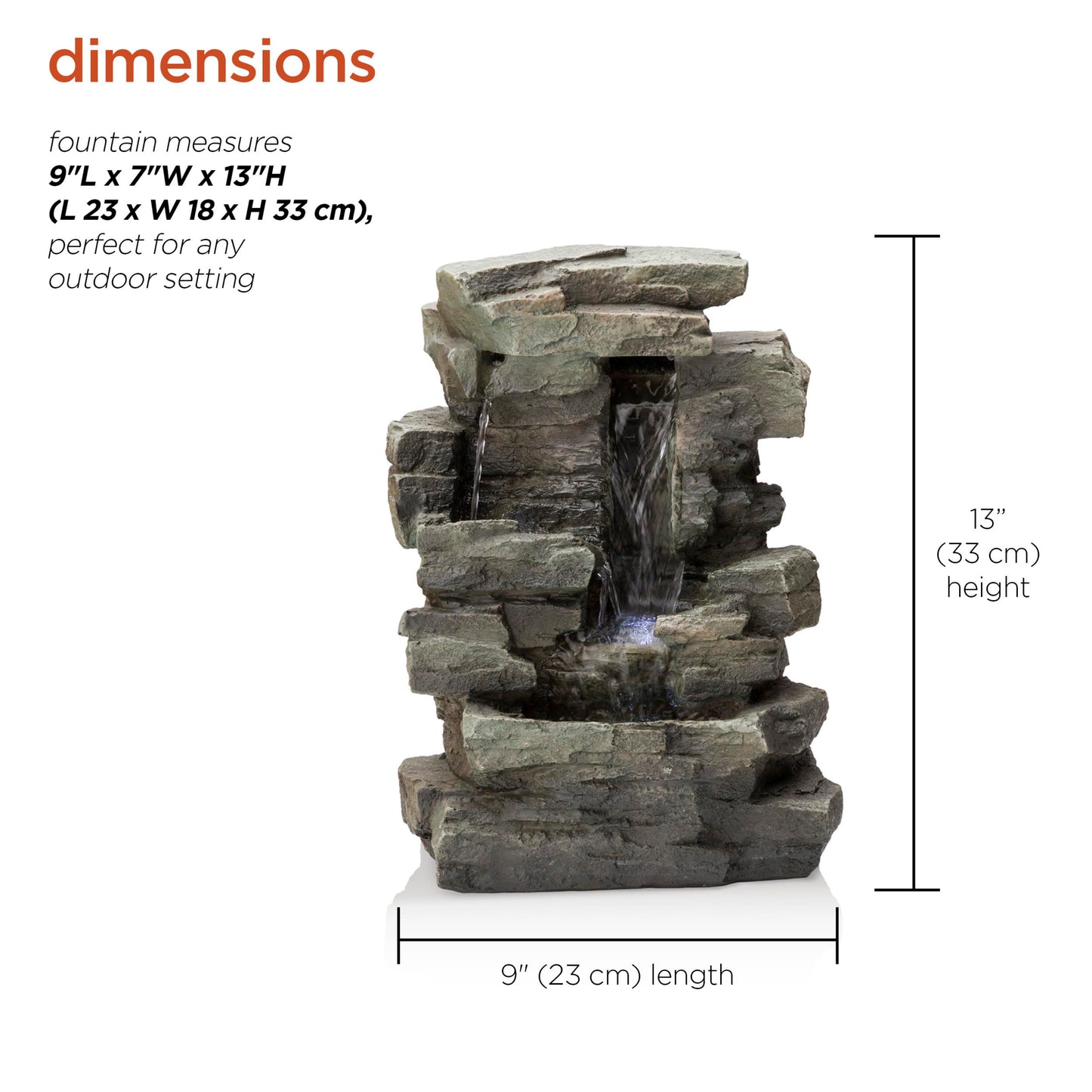 13" Tall Indoor Tabletop Water Fountain