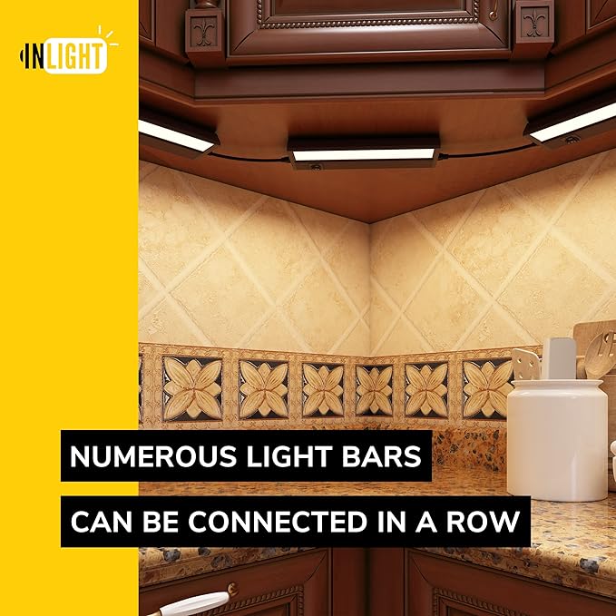 GETINLIGHT 32-inch Swivel LED Under Cabinet Lights, Glass Lens, Selectable White 2700K/4000K/5000K, Dimmable with Wall Dimmers, Bronze Finish, IN-0202-4-BZ