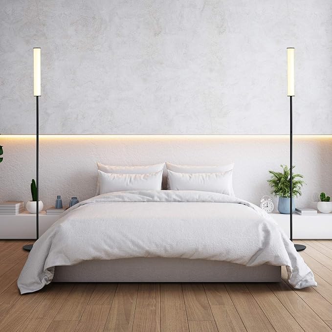 O’Bright Dimmable LED Cylinder Floor Lamp, Full Range Dimming, Minimalist Standing Pole Lamp/Torch Lamp, Floor Lamps for Living Room, Bedrooms, Porch, Patio, and Office, Black