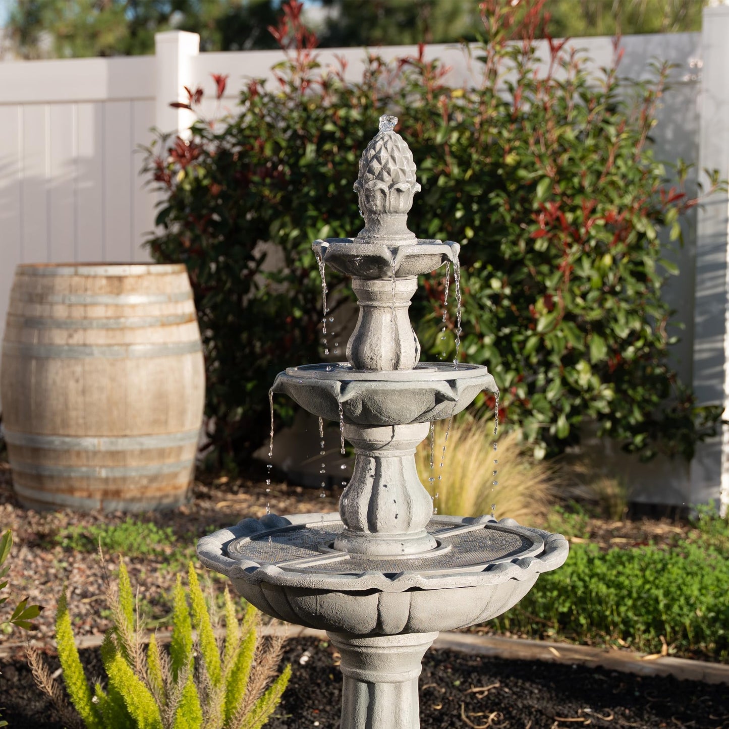 51" 3 Tier Outdoor Waterfall Fountain