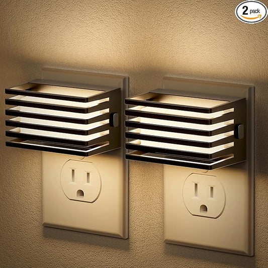 JandCase LED Night Light, [2 Pack] Night Lights Plug into Wall with Dusk to Dawn Sensor, Dimmable Plug in Night Light, Adjustable Brightness, 3000K Soft White Nightlight for Bedroom Bathroom Hallway