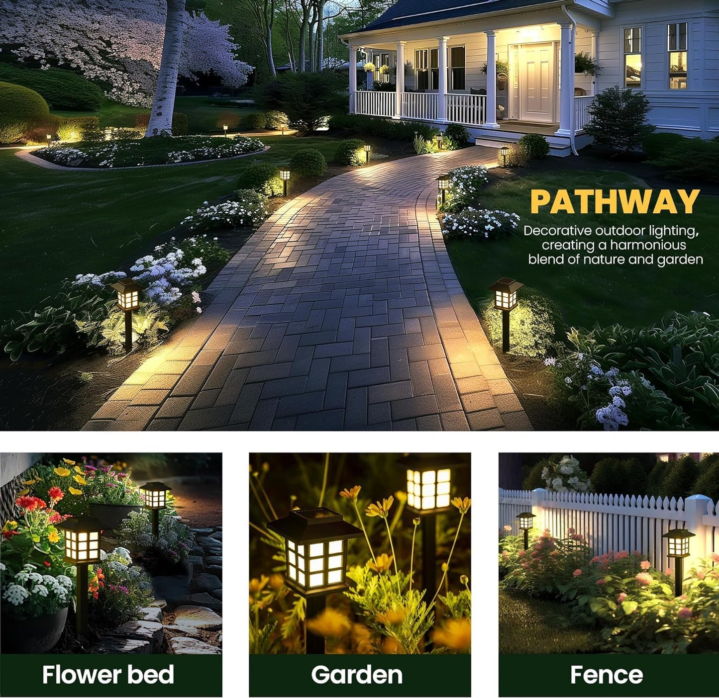 Solar Lights Outdoor Waterproof 10 Pack (6 Count)