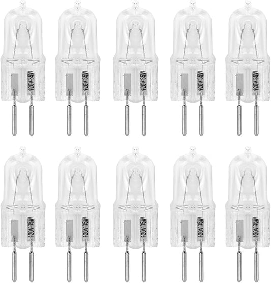 10 Pack Clear Dimmable T4 Q35/GY6.35/CL/120V GY6.35 JCD 35 Watt 35W 120 Volt Halogen Light Bulb Electric Wax Melter Plug Oil Warmer Aroma Tart Lighting Kitchen Bathroom Mirror Fixture gy6.35