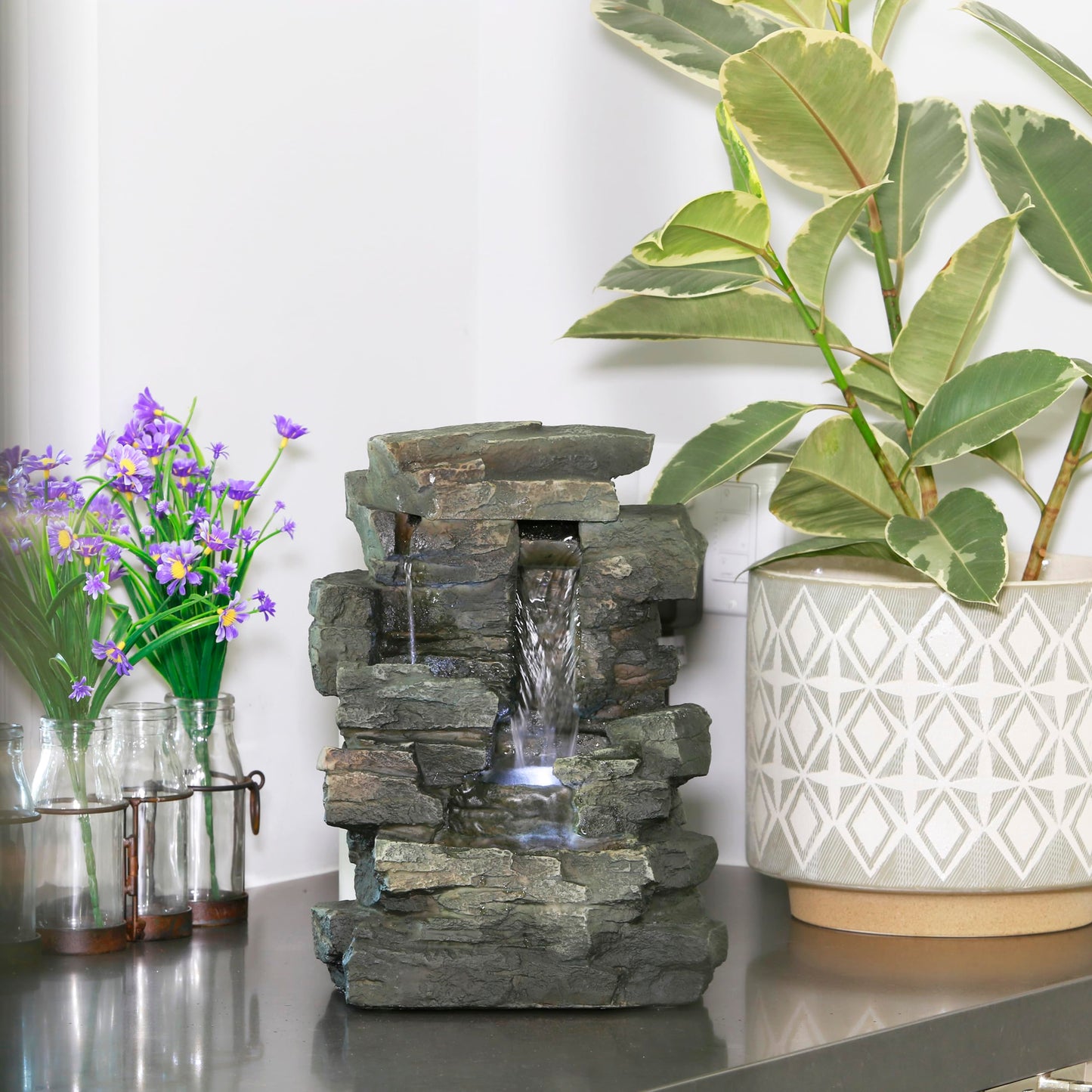 13" Tall Indoor Tabletop Water Fountain