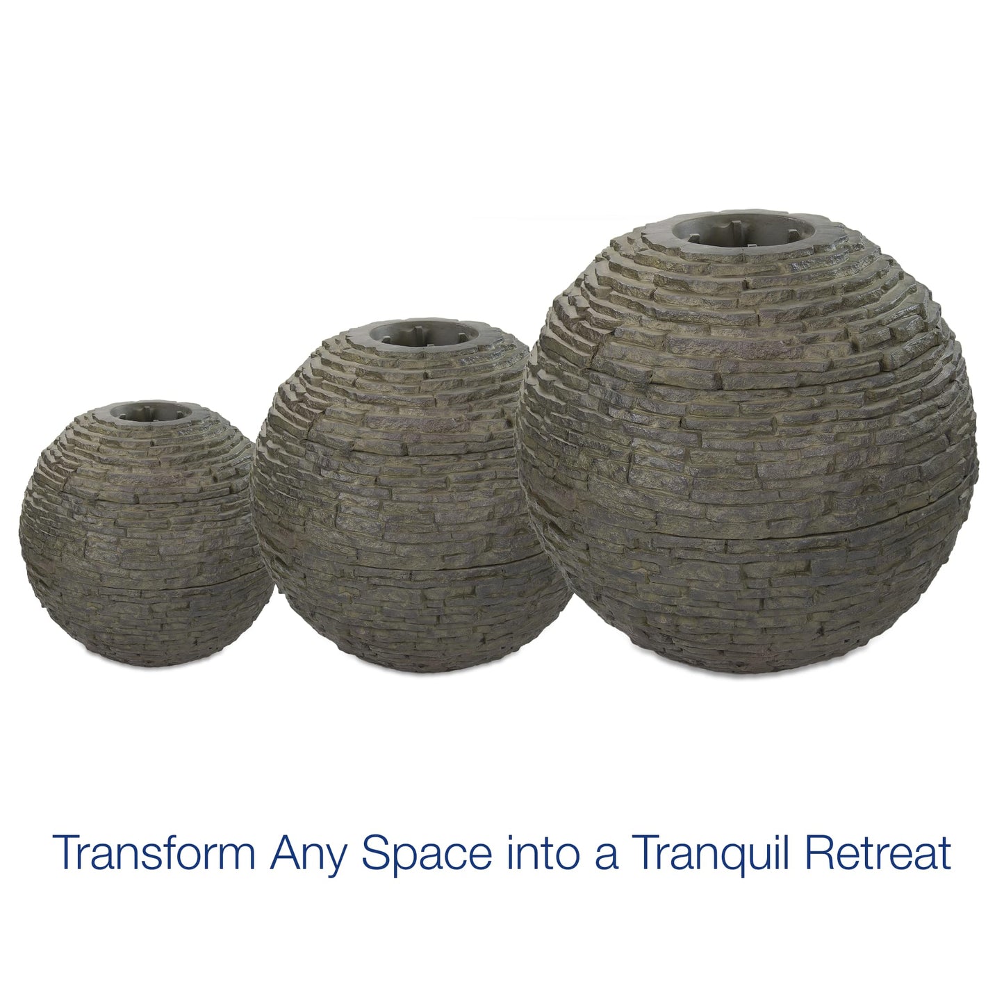 Stacked Slate Sphere Fountain