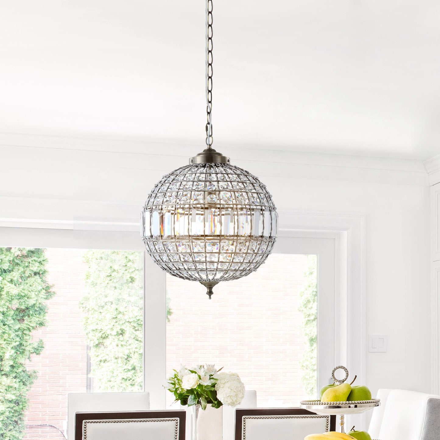 Georgina 1 Light Crystal Globe Pendant