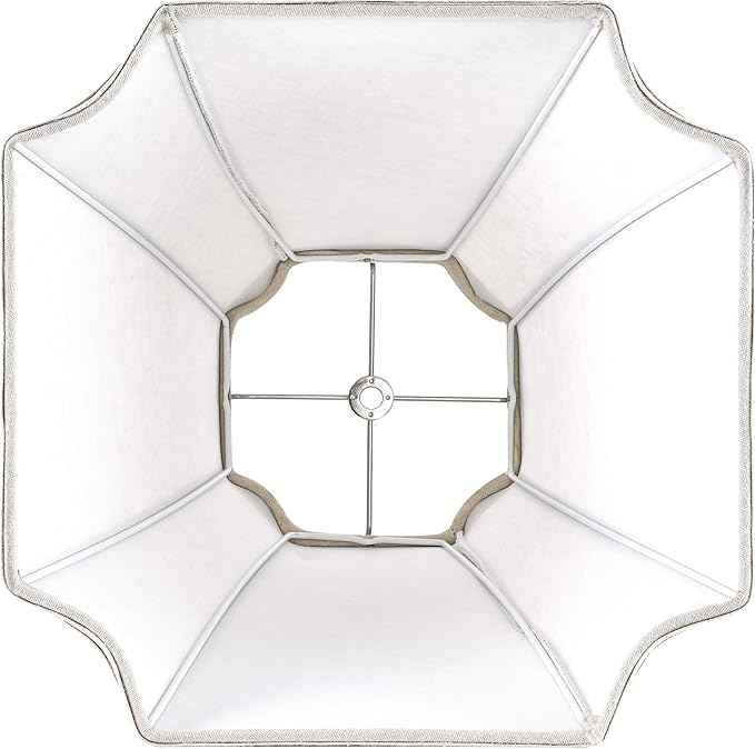 GO&SO Medium Bell Lamp Shades Set of 2,6.5" x 13.2" x10.6" Spider Square Cut Corner Lamp Shade for Table Lamps and Floor Lamp-Vintage Natural Fabric Dark Beige Lampshades Replacement Easy Assembly
