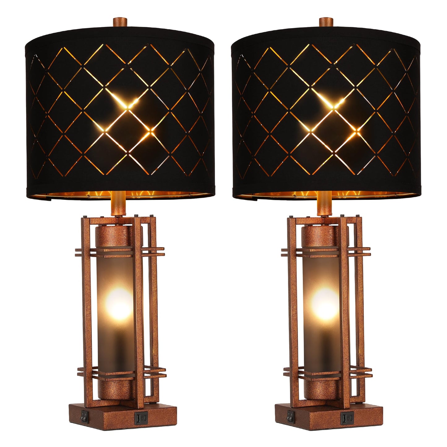 27'' Modern Table Lamp with Nightlight