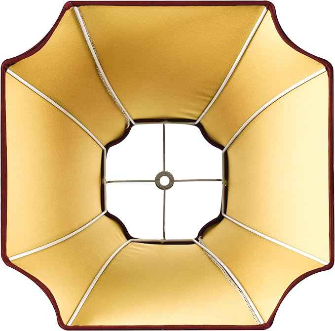 GO&SO 13.2" Medium Burgundy Lampshades Red,Square Cut Corner Lamp Shades for Floor and Table Lamps, 6.5x13.2x10.6", Burgundy, Natural Lampshade Replacement, Easy Assembly Required (Set of 2)