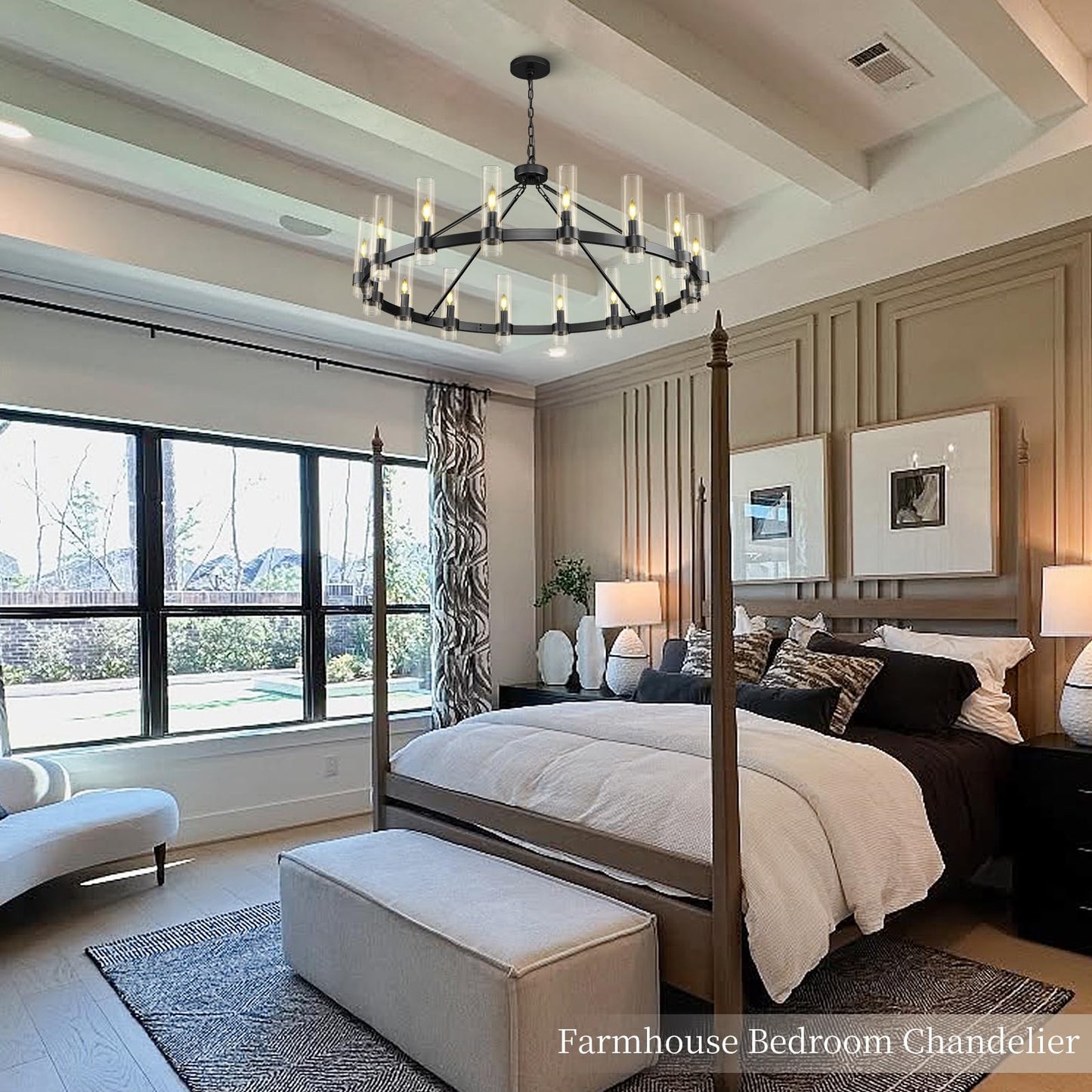 Black Wagon Wheel Chandelier