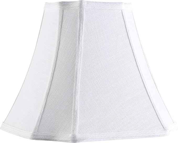 GOSO 13.2 Inch Off White Square Cut Corner Lamp Shade for Table Lamps,Floor Lamp, 6.5x13.2x10.6", Natural Linen, Replacement Lampshades Octangonal, Modern Lamps for Bedroom,Easy Assembly (1 Pc)