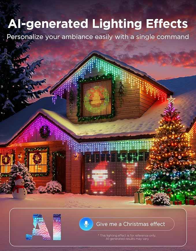 Govee Christmas Lights 2, RGBWIC 164FT 500LEDs String Lights for Holiday Decor, Smart Indoor Outdoor LED Decoration with Shape Mapping Function, 130+ Scene Modes, APP Control, Green Wire