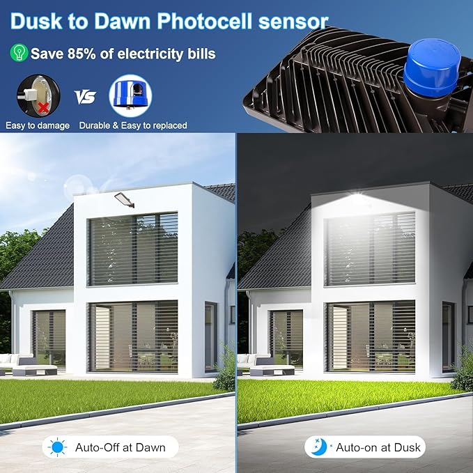 350W LED Parking Lot Light Outdoor:Arm Mount 52500LM Super Bright Dusk to Dawn LED Shoebox Lighting Commercial 5000K 100-277V IP65 Waterproof Wall Floodlights for Park,Stadium,Barn,Yard