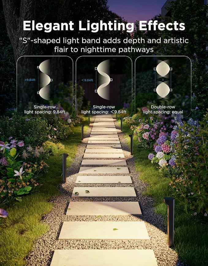 Govee Outdoor Pathway Lights 2 Lite 8 pack, IP67 Waterproof, 16 Million Colors, 60+ Scene Modes Patio Lights for Path,Landscape Lighting, Outdoor Decor, Compatible with Alexa, Google Assistant, Matter