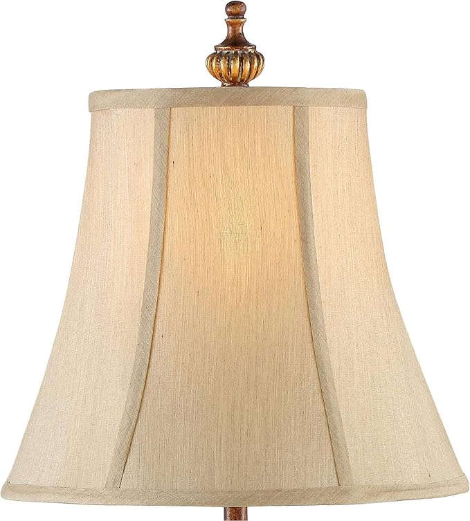 Regency Hill Juliette 36 1/2" Tall Skinny Large Buffet Traditional End Table Lamps Set of 2 Brown Light Bronze Finish Fabric Shade Living Room Bedroom Bedside Nightstand House Office Home Reading