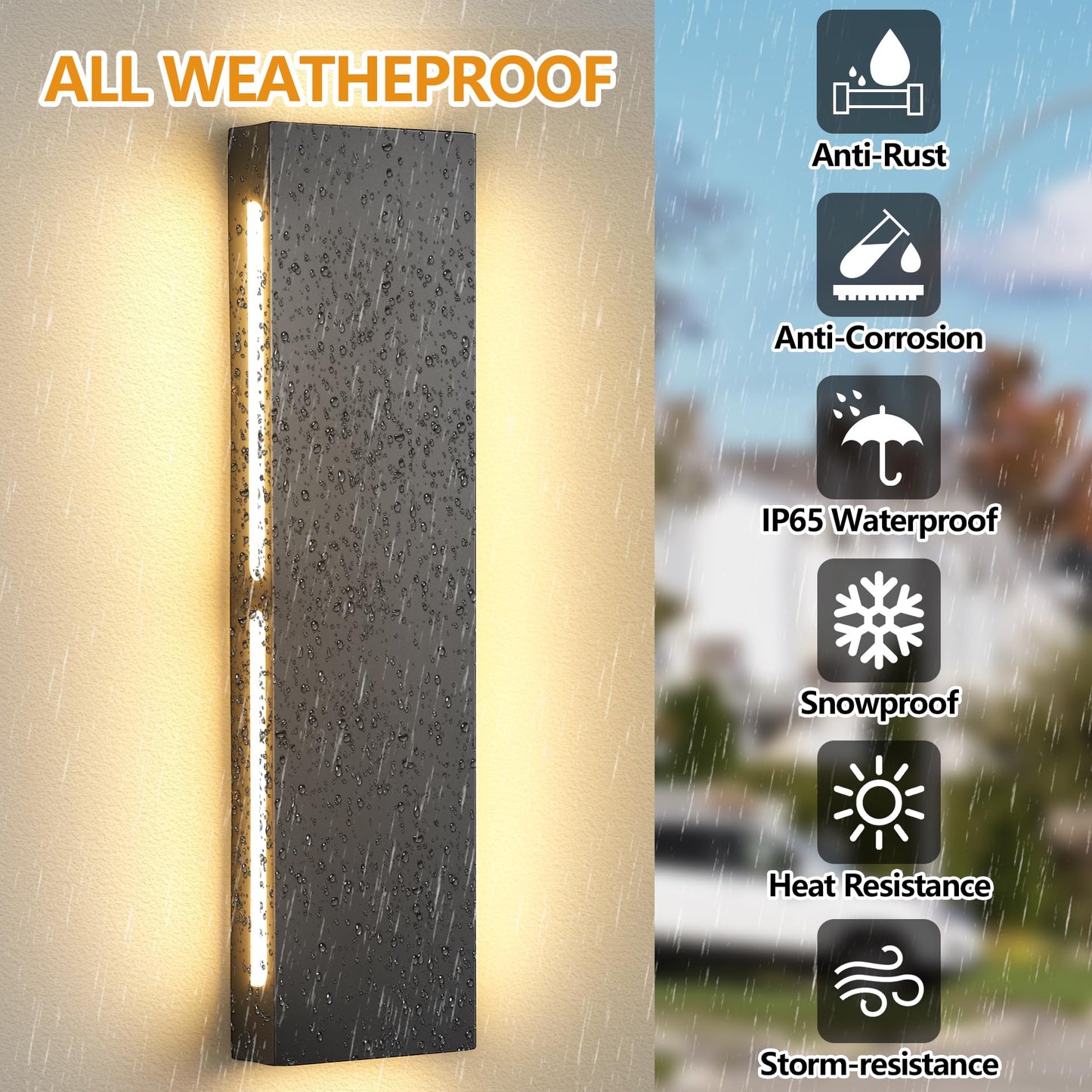 Exterior Wall Light Fixture (No Sensor / 24 Inches)