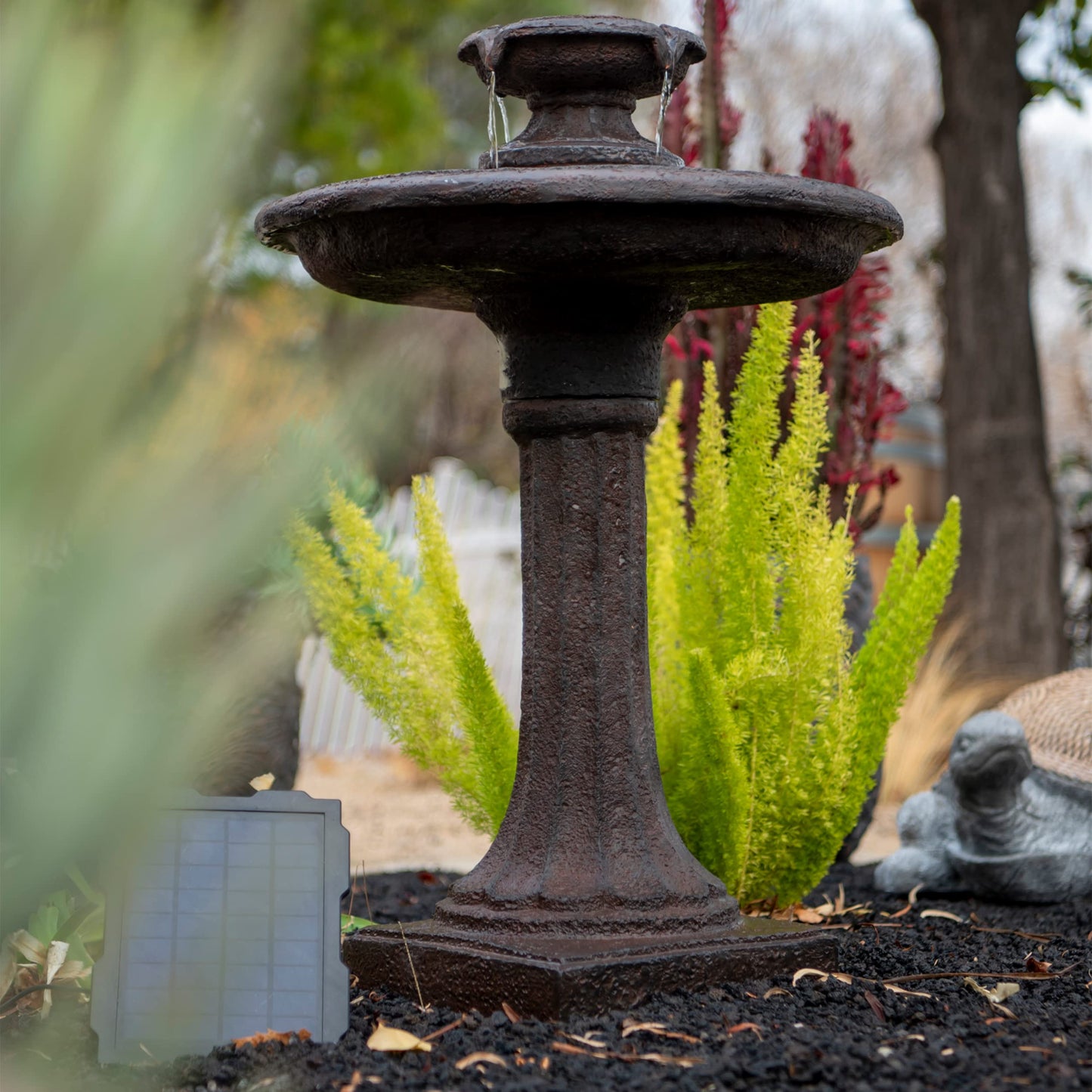 28" Solar Bird Bath Fountain for Outdoor Garden
