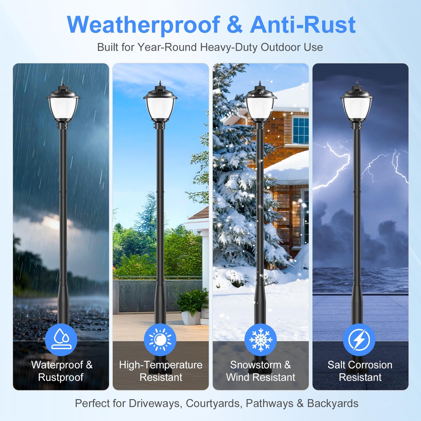 8Pack 10FT Street Light Pole for Post Top Light (10 FT)