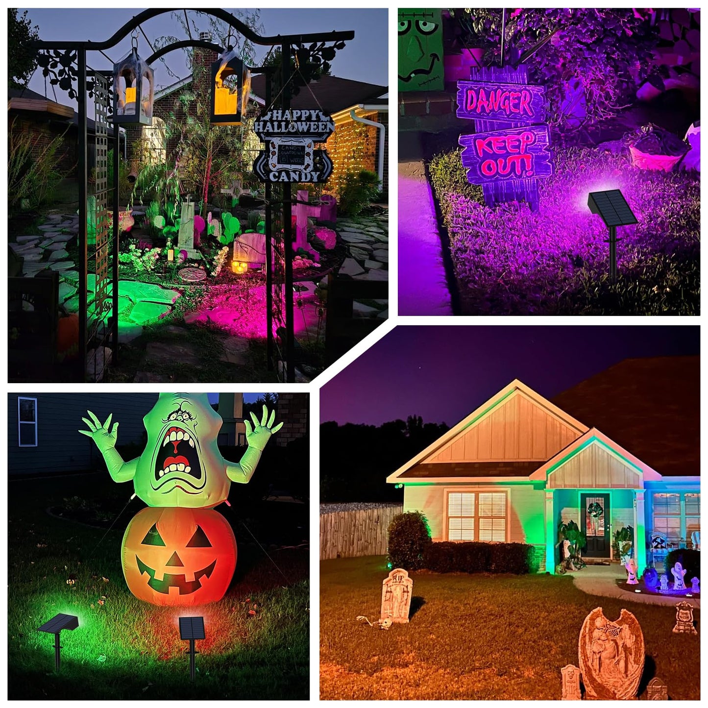 Solar Color Changing RGB Spot Lights Outdoor (2 Count)