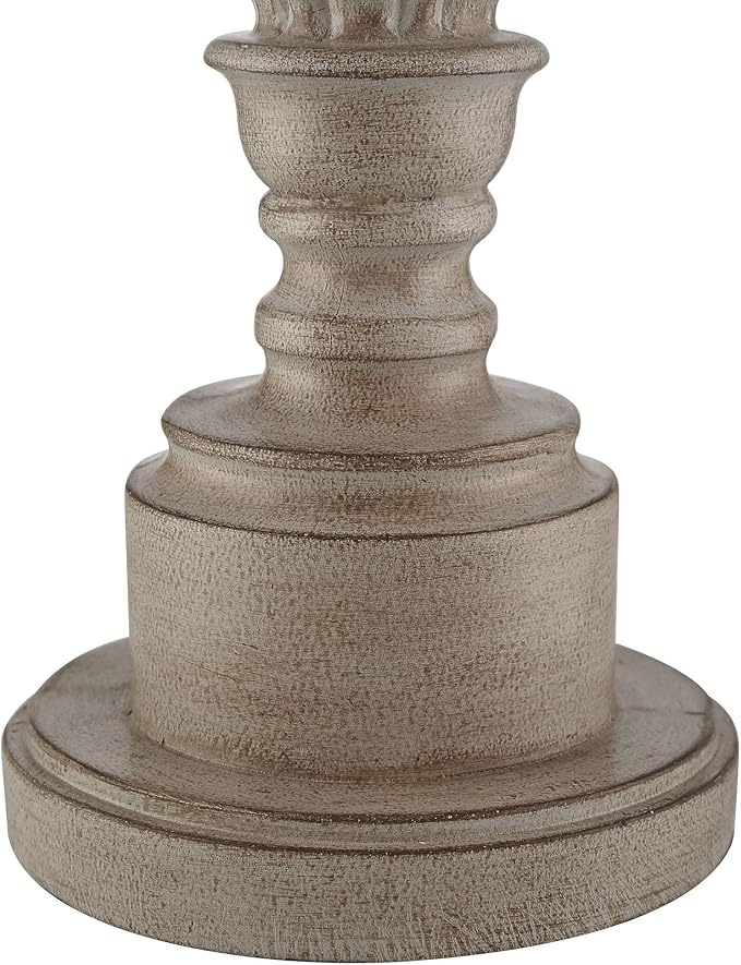 Regency Hill Bertie Traditional French Country Style Buffet Table Lamps 28" Tall Skinny Set of 2 Natural Candlestick Tall Skinny Cream Fabric Bell Shade Decor for Living Room House Home Entryway