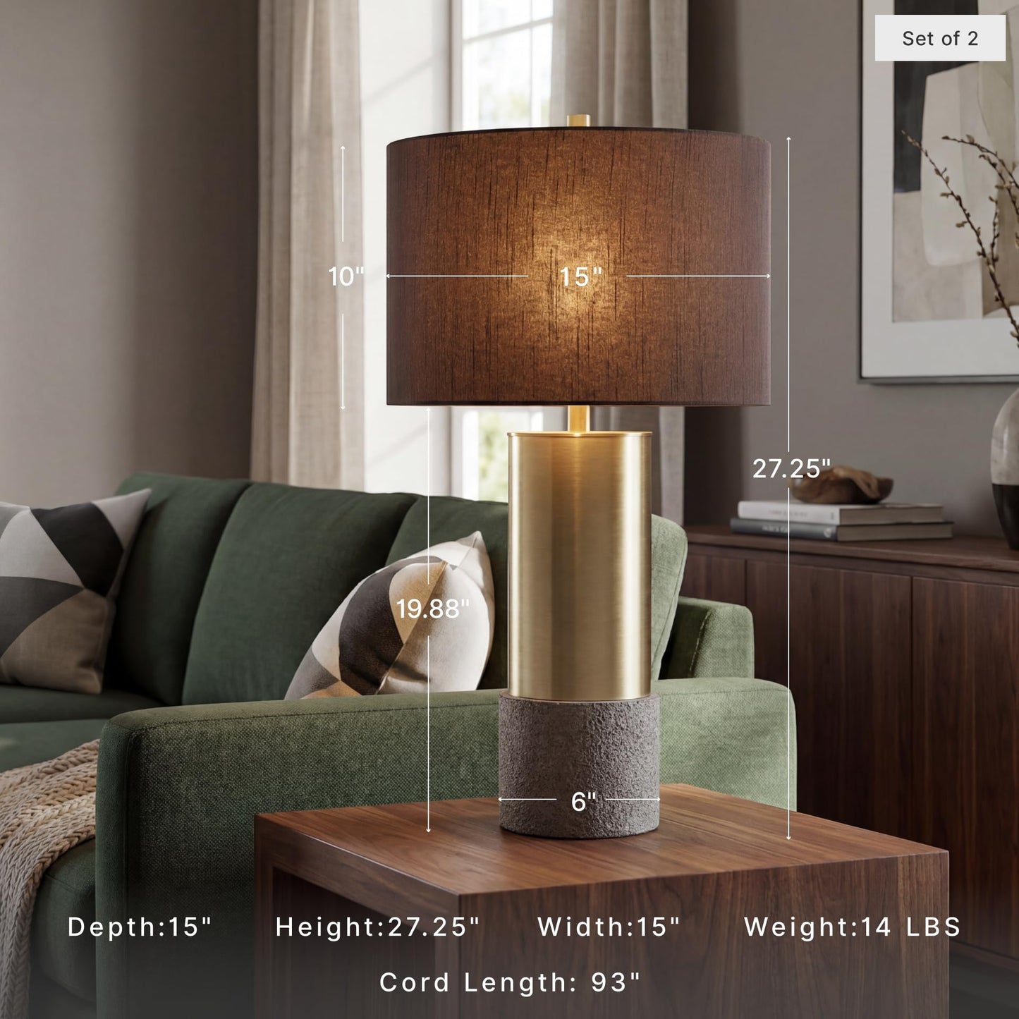 Jacek Contemporary Table Lamp Set of 2