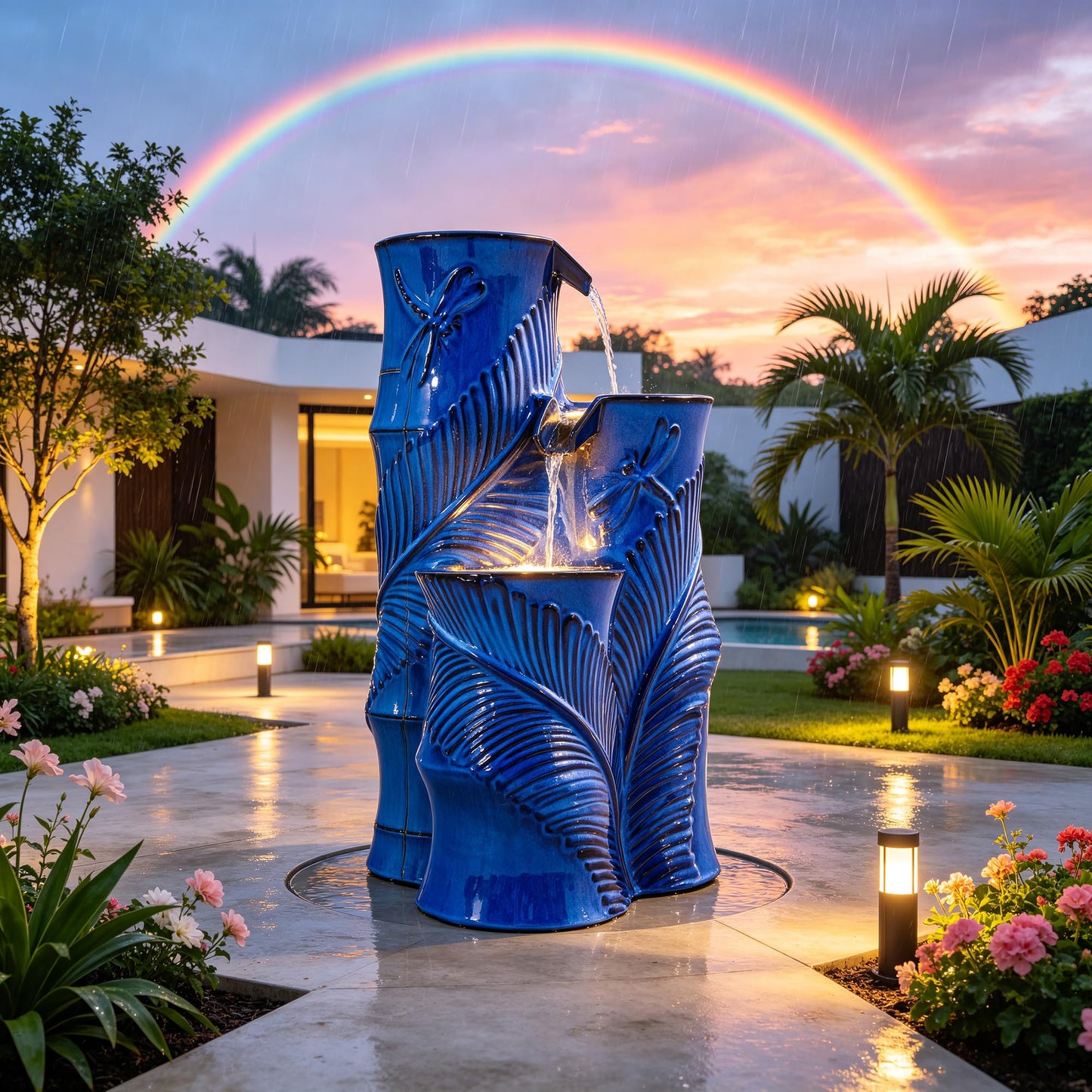 Autodaya 25" Tropical Outdoor Fountain