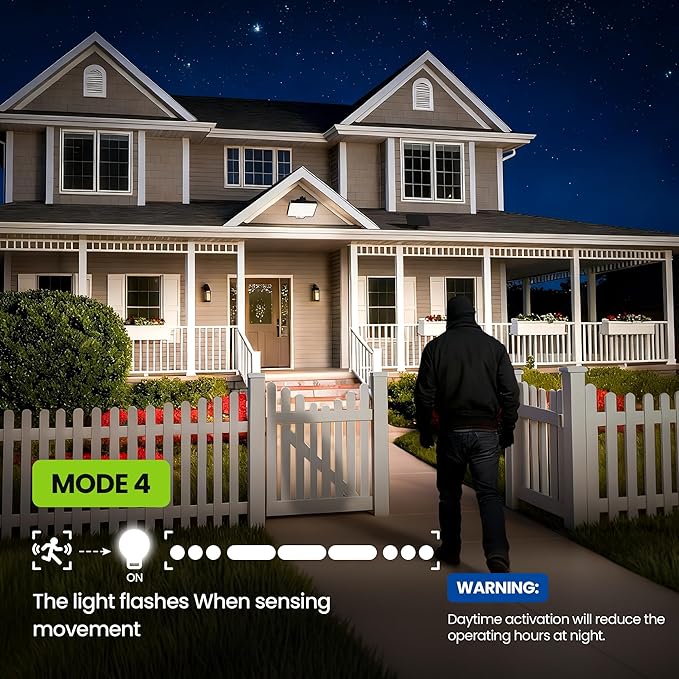 Solar Flood Lights Outdoor, 294 LED Motion Sensor Outdoor Lights, IP67 Waterproof Solar Flood Light for Outside, 3000LM Angle Adjustable Security Spot Lights for Porch Patio Yard Garage, 4 Pack 4000K
