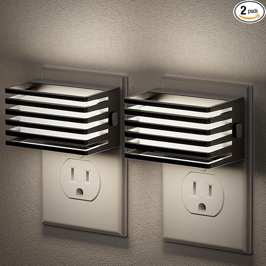 JandCase LED Night Light, [2 Pack] Night Lights Plug into Wall with Dusk to Dawn Sensor, Dimmable Plug in Night Light, Adjustable Brightness, 5000K Daylight White Nightlight for Bathroom Hallway