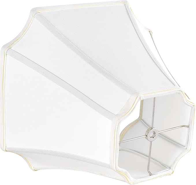 GO&SO Square Octagonal Lamp Shades for Table Lamps and Floor Lamps Replacement, 6.5x13.2x10.6", Cream-Yellow Lampshade for Bedroom Lamps Living Room.Handcrafted, Easy Assembly Required (Set of 2)