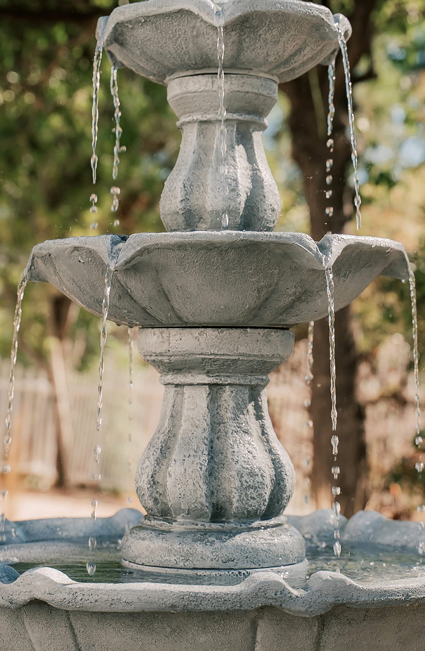 51" 3 Tier Outdoor Waterfall Fountain