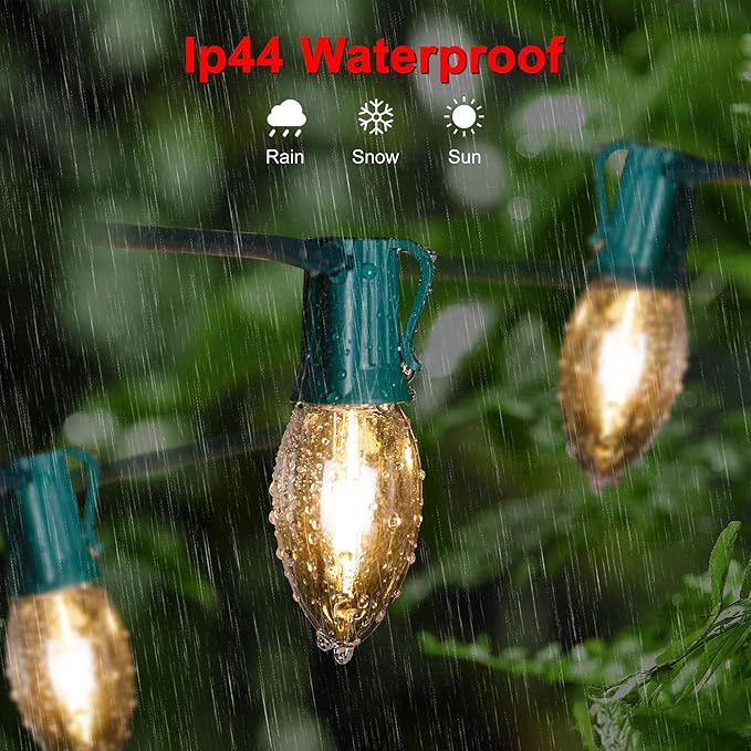 Ultimate Unicorn 500 FT C9 Light Socket Set Spool, Christmas Stringer Bulk Reel 12" Spacing, C9 Light Strand Green Wire, Christmas Stringer with E17 Sockets (10 Pairs of Plugs Included)