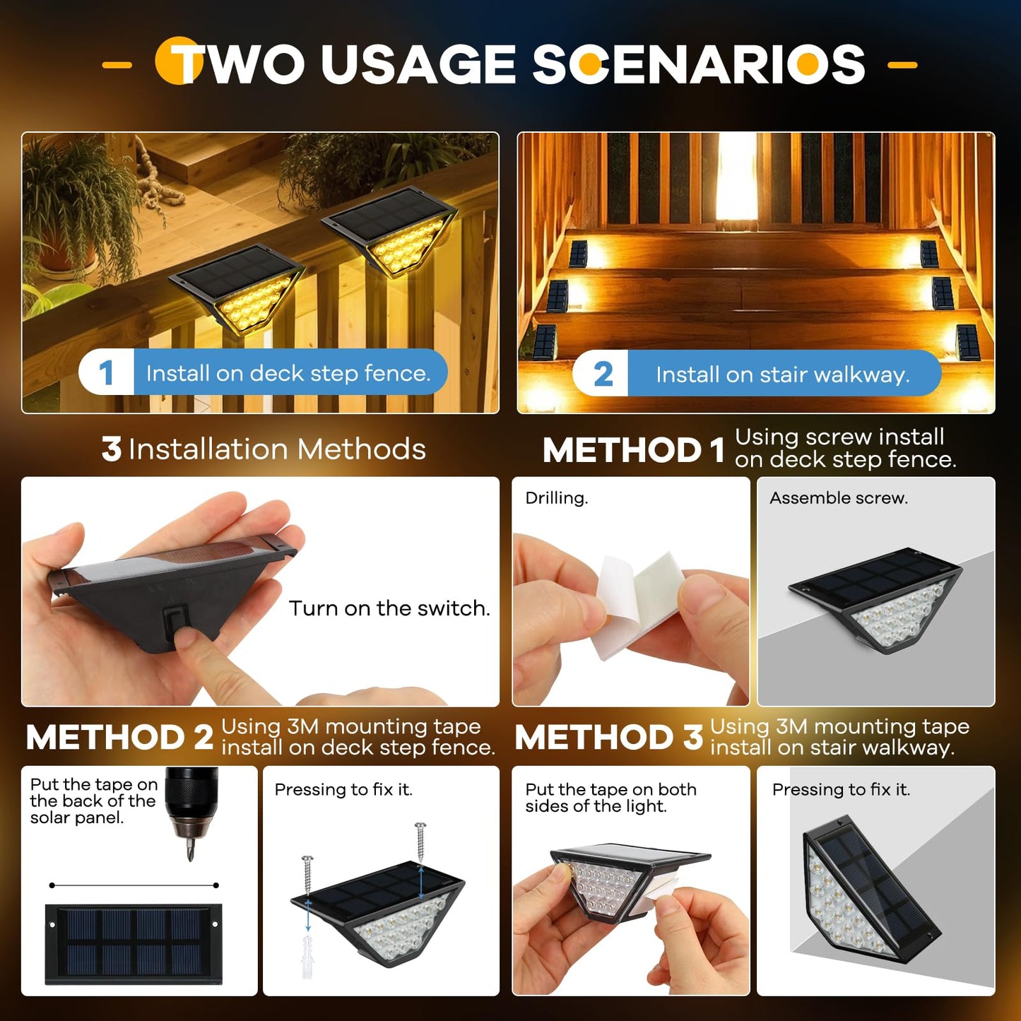Solar Step Lights for Outside