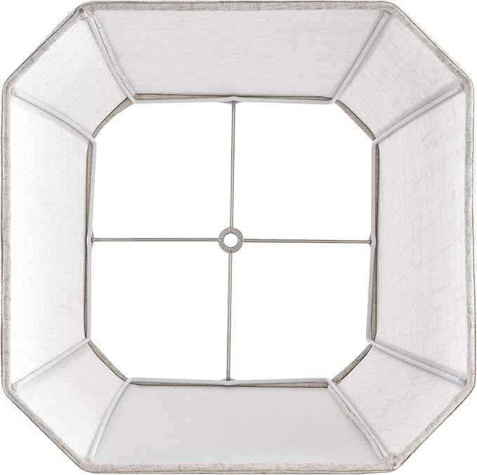 GO&SO 13 Inch Square Lamp Shades Medium,2 Pack Beige Linen Table Lamp Shade 10" × 13"× 10.5" (Spider) Modern Cut Corners Replacement Lampshade for Medium Table & Floor Lamps, Easy Assembly