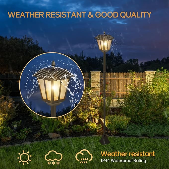 67" Solar Lamp Post Lights Outdoor Post Lights Waterproof Vintage Street Lights for Garden, Lawn, Pathway, Driveway, Front/Back Door