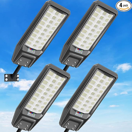 8500W Solar Street Light Outdoor Waterproof, 250000LM Large Commercial Light Solar Powered Dusk to Dawn LED Security Flood Lights with Remote/Motion Sensor, IP67 for Parking Lot/Garden/Yard