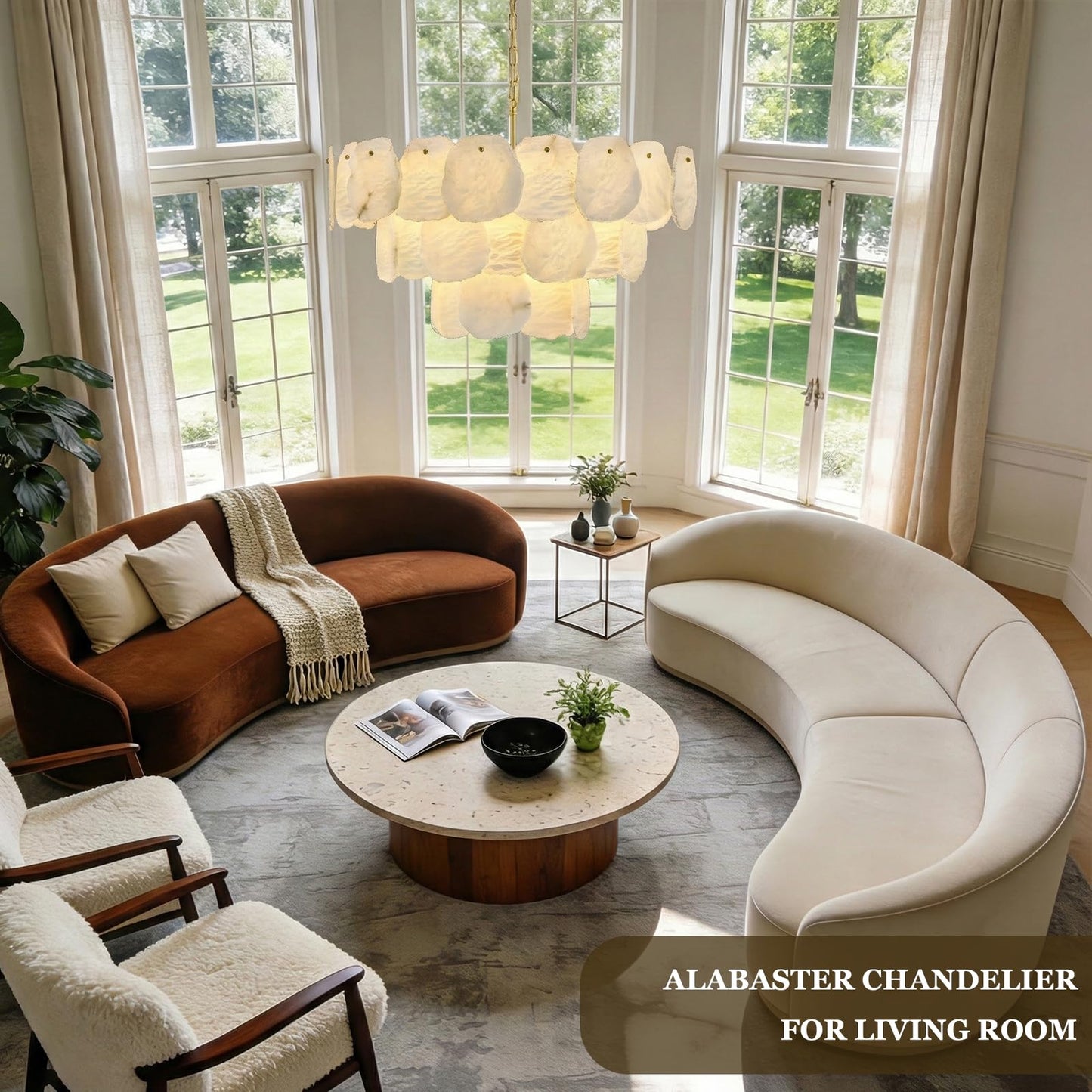 32″ Alabaster Chandelier