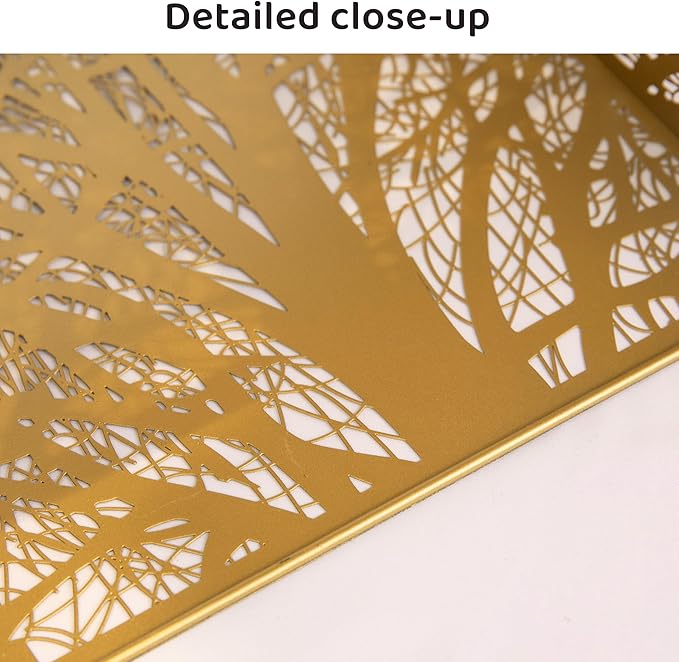 Metal Forests Lamp Shade,vintage Crafted rectangle lamp shade,decorative lamp shades,replacement buffet lamp shade,6.5" x 12"x 10" Inch lampshades for table lamp and floor lamps (Antique Bronze&Gold)