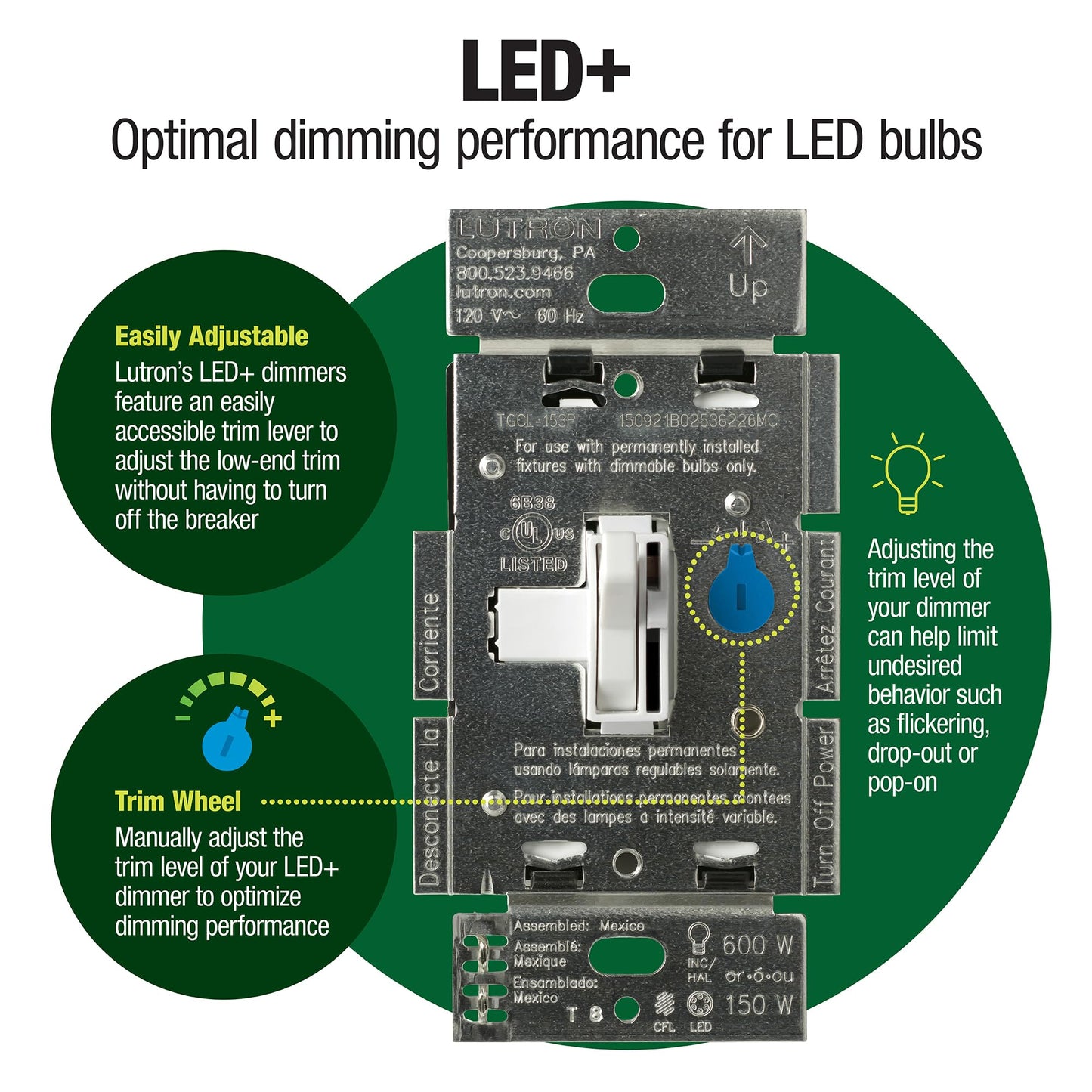Toggler LED+ Dimmer Switch for Dimmable LED