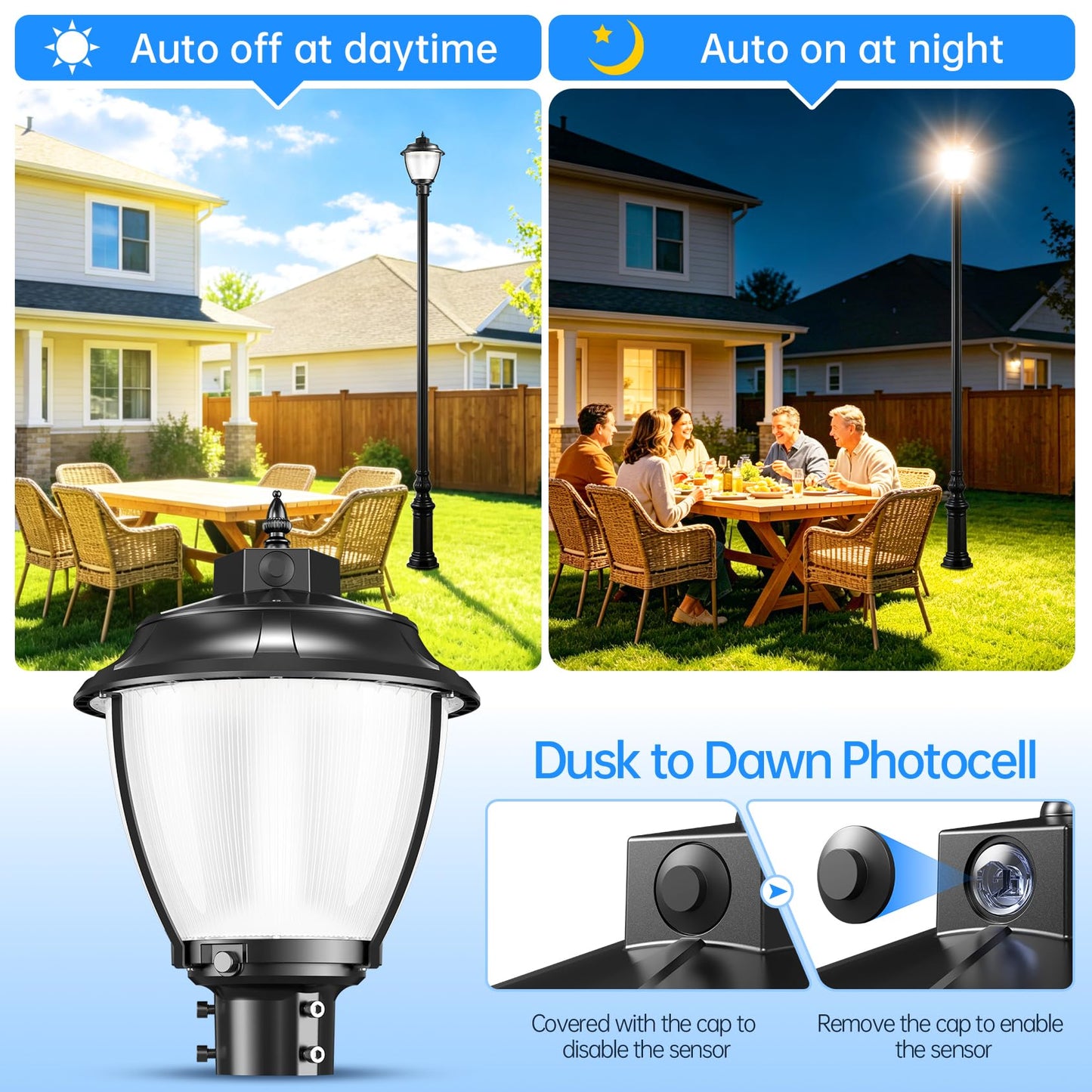 4Pack LED Post Top Light 60W (12.6 Inch)