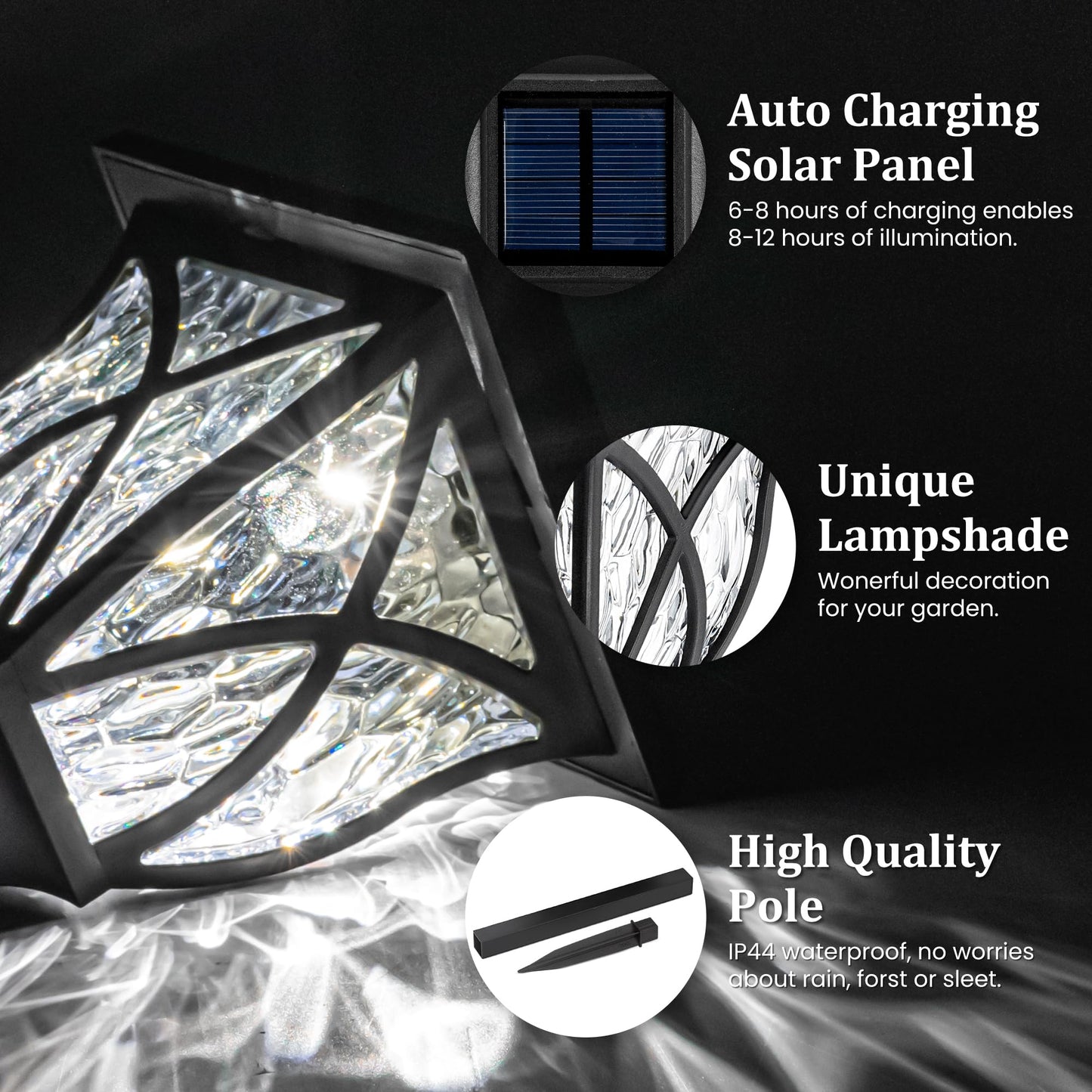 8 Pack Solar Lights Outdoor Waterproof (8 Count)