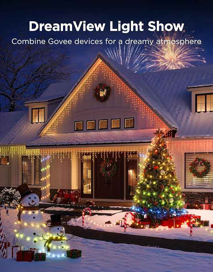 Govee Christmas Lights 2, RGBWIC 164FT 500LEDs String Lights for Holiday Decor, Smart Indoor Outdoor LED Decoration with Shape Mapping Function, 130+ Scene Modes, APP Control, Clear Wire