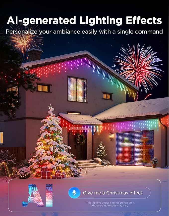 Govee Christmas Lights 2, RGBWIC 328FT 1000LEDs String Lights for Holiday Decor, Smart Indoor Outdoor LED Decoration, Shape Mapping Function, 130+ Scene Modes, APP Control, Green Wire