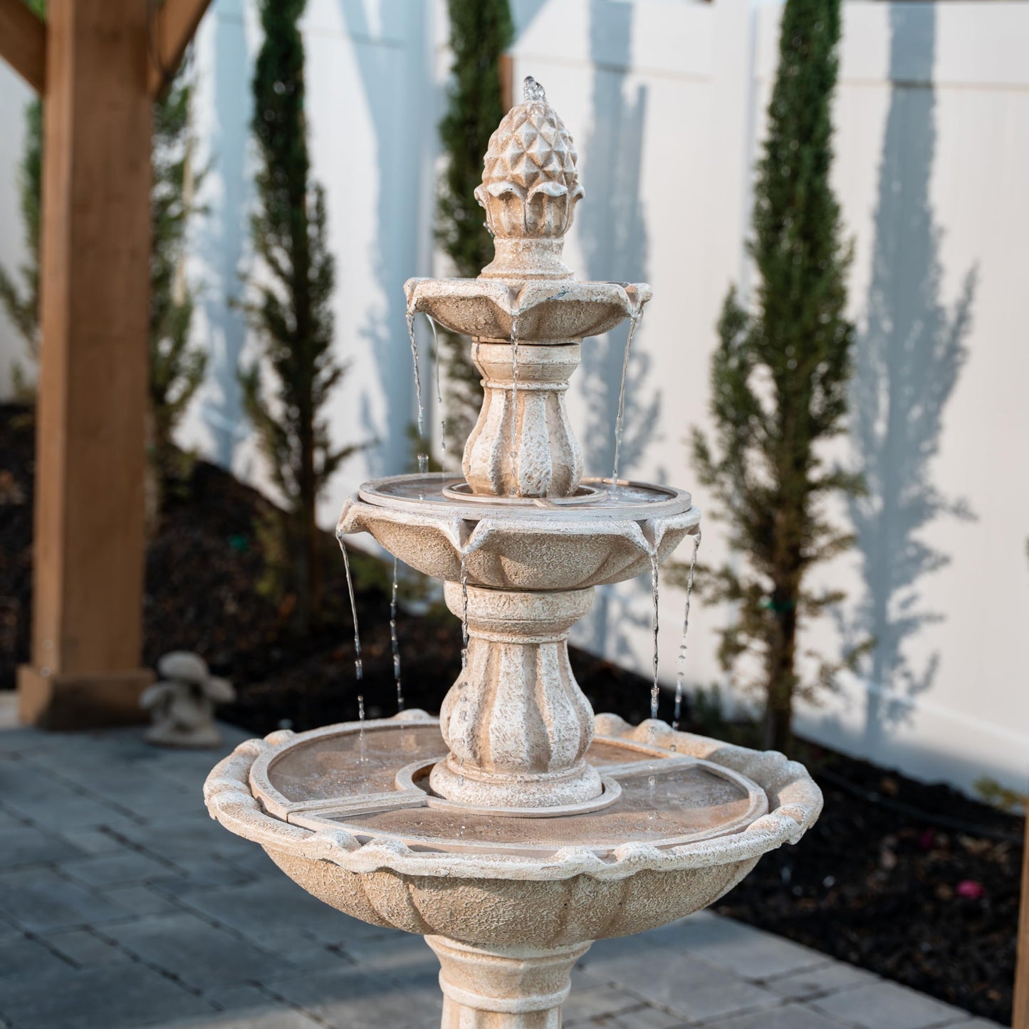 51" 3 Tier Outdoor Water Fountain with Pump