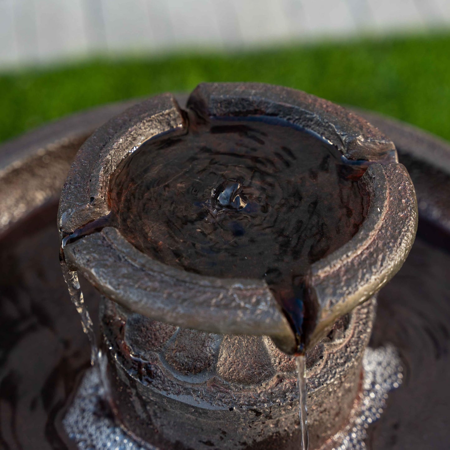 28" Solar Powered Outdoor Bird Bath Water Fountain