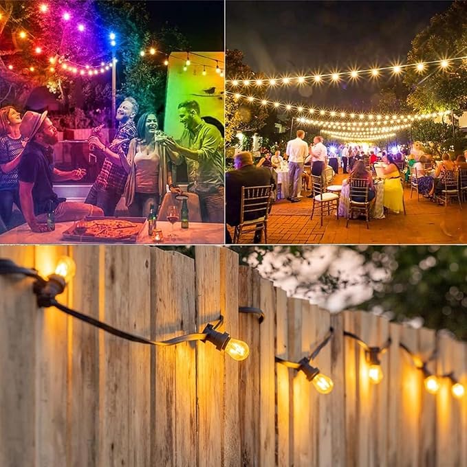 15 Pack S14 LED Bulbs Yellow Christmas Replacement Bulb for Outdoor String Lights 1W Vintage LED Edison Filament Bulb E26 Base Plastic Decorative Bulb for Outdoor Patio Christmas Decor(Yellow)