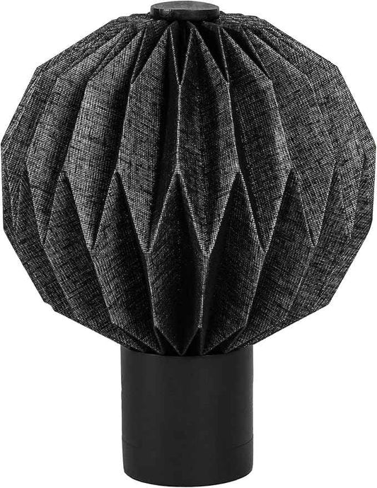 JONATHAN Y 11" Black Modern Minimalist Accent Table Lamp for Bedroom Office, Paper Pleated Orb Shade, Mango Wood Base, LED Bulb Included JYL9103A